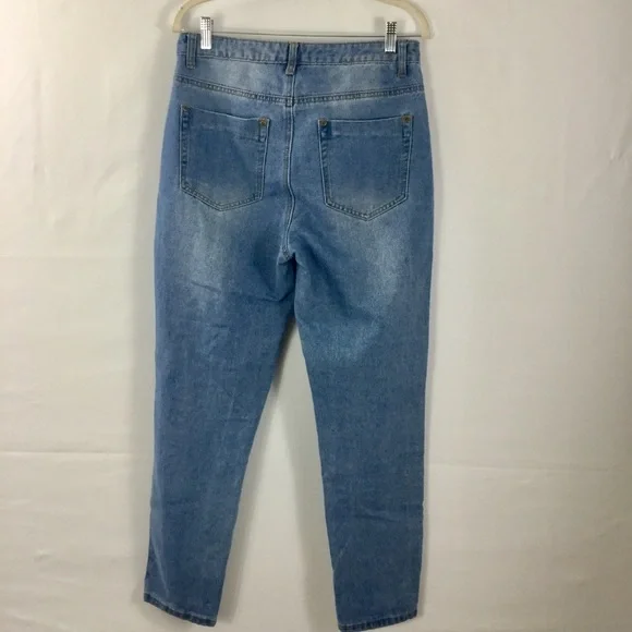 nasty Gal Distressed Mom Jeans Size 8 - Picture 3 of 8